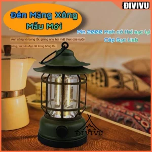 Đèn Măng Xông Camping , Đèn Cắm Trại Tích Điện