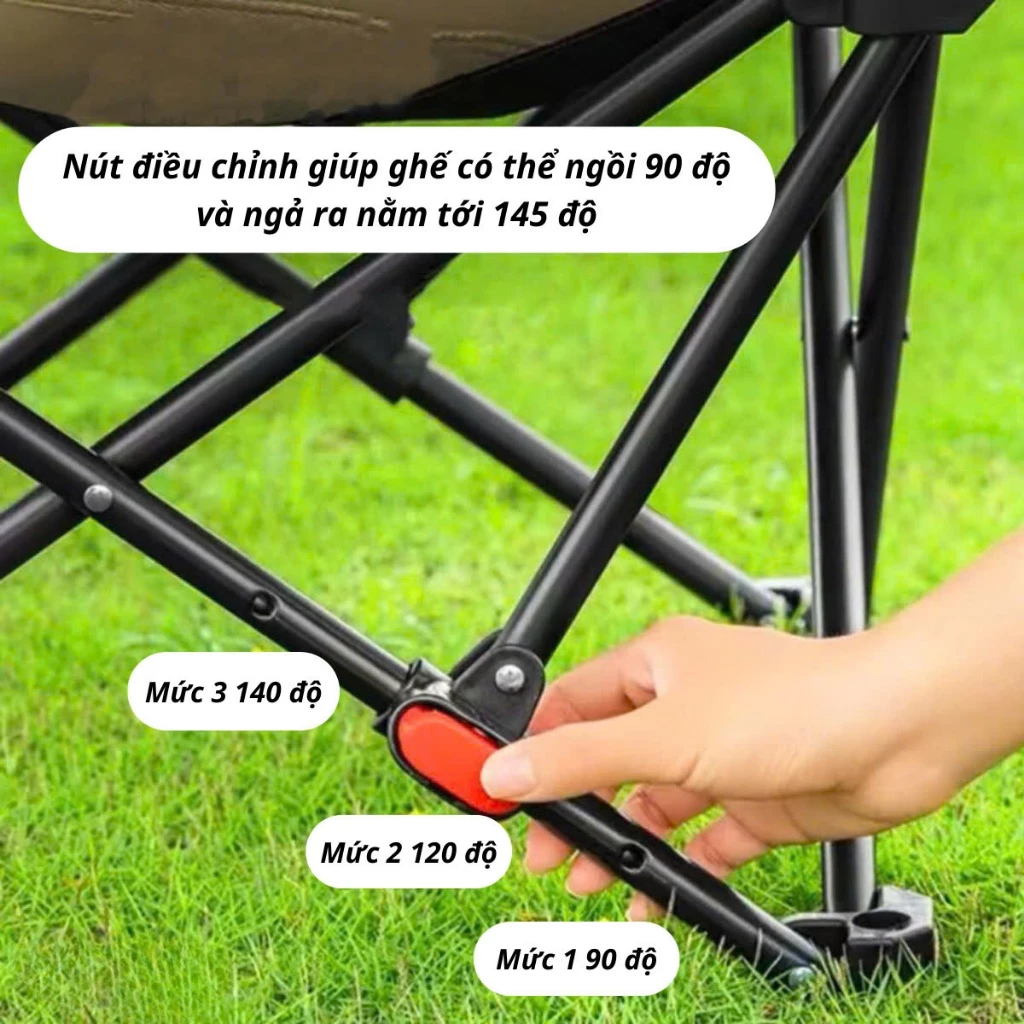 Ghế Nằm Ngã Lưng, Điều Chỉnh 4 Nấc Có Gác Chân Gấp Gọn - Ảnh 5