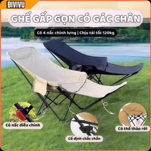 Ghế Nằm Ngã Lưng, Điều Chỉnh 4 Nấc Có Gác Chân Gấp Gọn